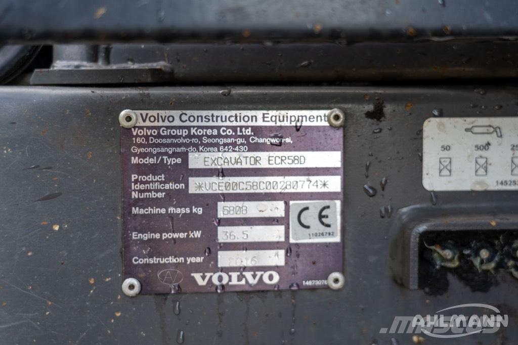 Volvo ERC58D Mini kotrók < 7t