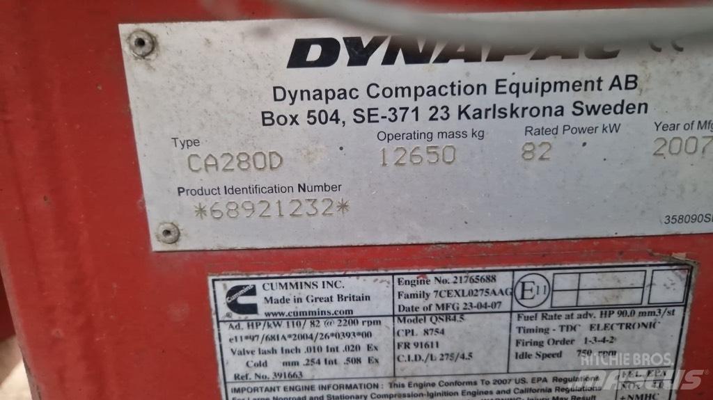 Dynapac Ca280d Ikerdobos hengerek
