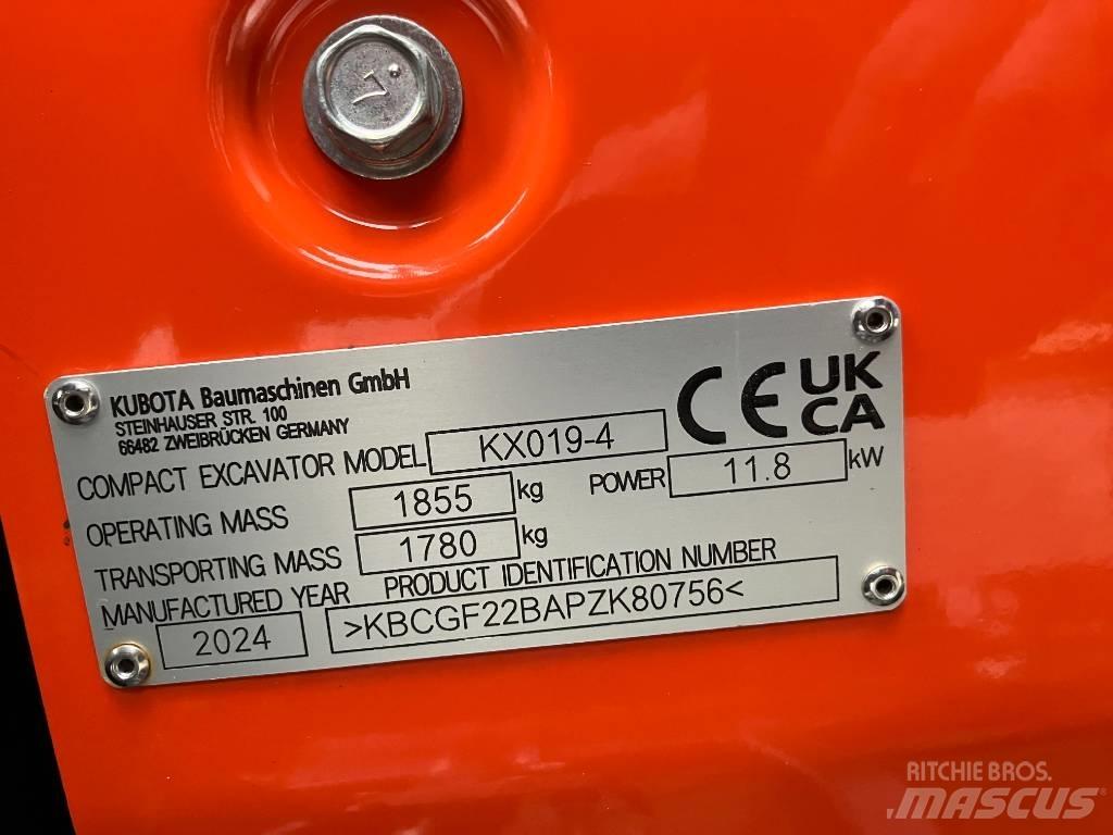 Kubota KX 019-4 Mini kotrók < 7t
