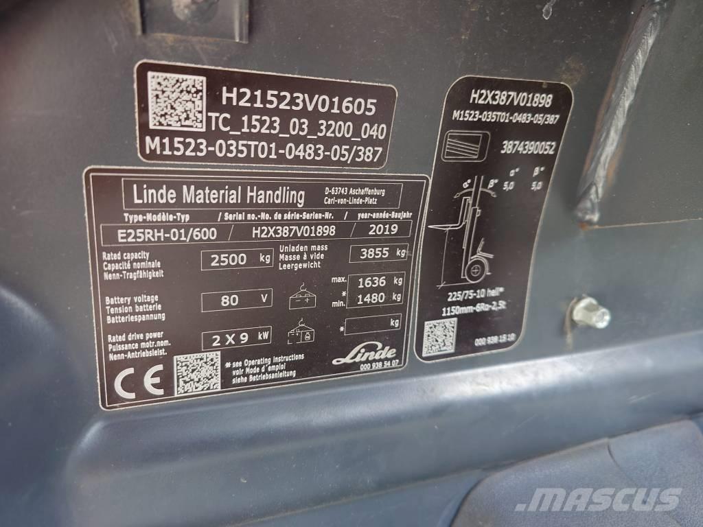 Linde E25/600RH/387 Elektromos targoncák
