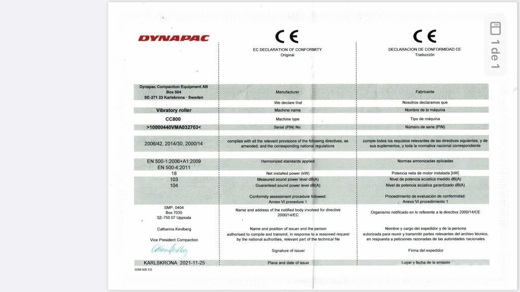Dynapac CC 800 Plus Ikerdobos hengerek