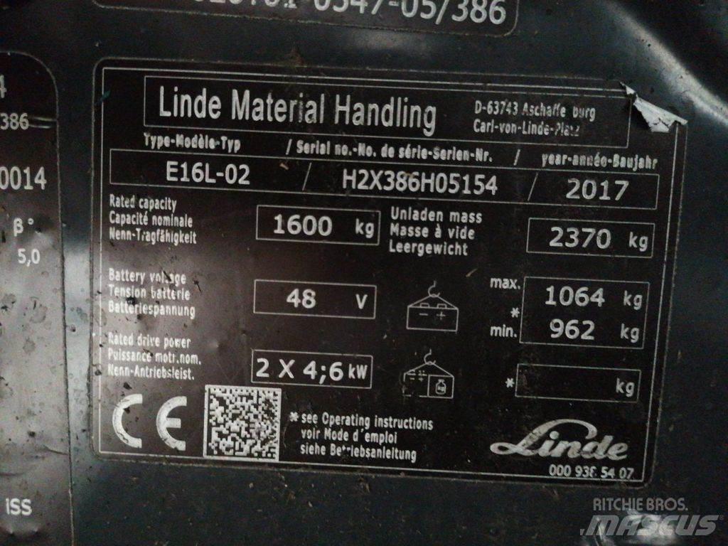 Linde E16L-02 Elektromos targoncák