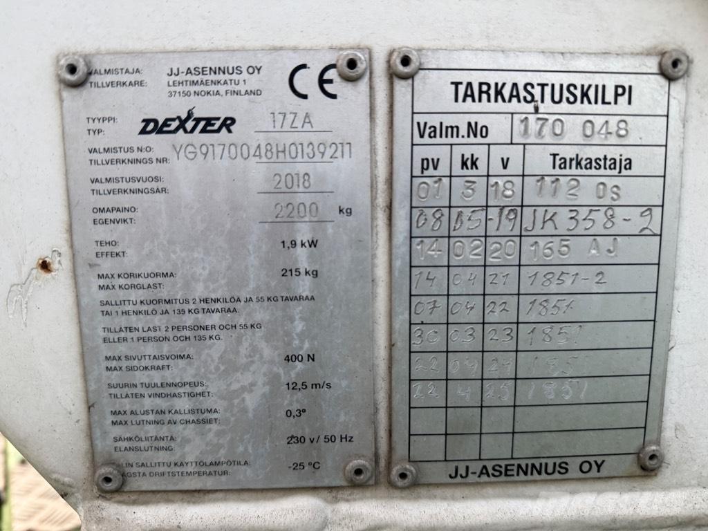 Dexter 17ZA Pótkocsira szerelt emelők és állványok