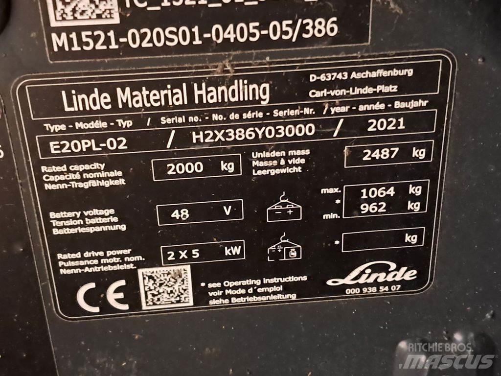 Linde E20PL-02 Elektromos targoncák