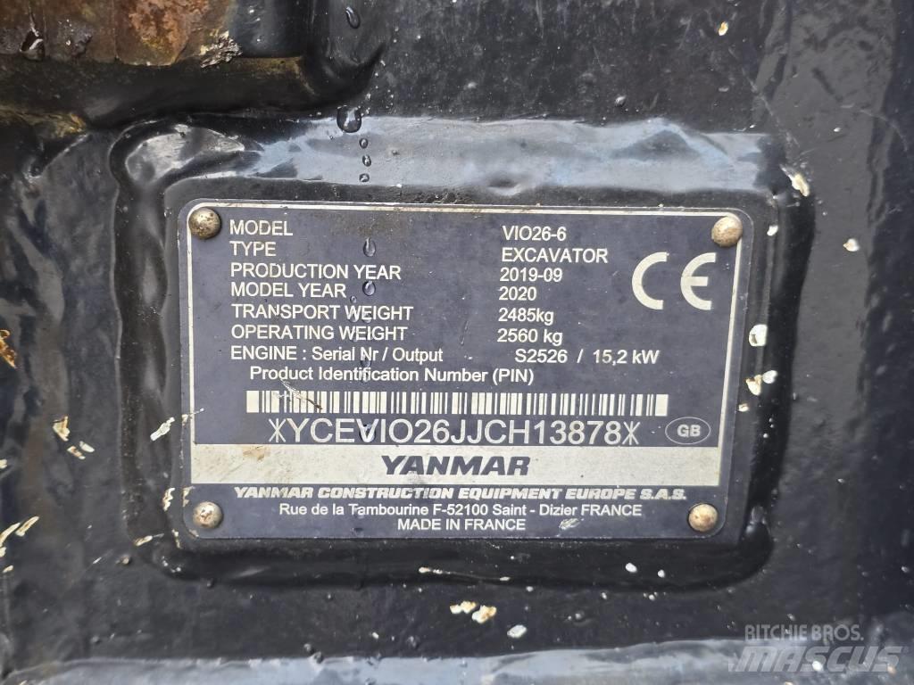 Yanmar VIO 26-6 Mini kotrók < 7t