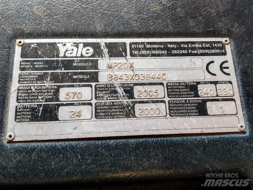 Yale MP20X Vezetőállásos alacsony emelőkocsi