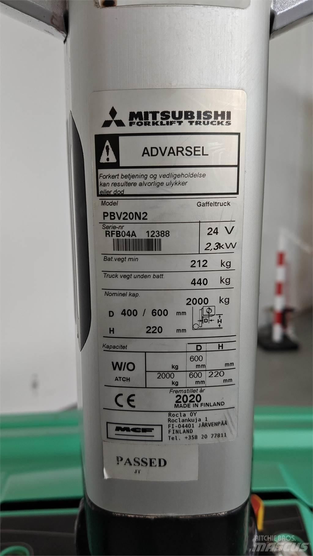 Mitsubishi PBV20N2 Targoncák-Egyéb