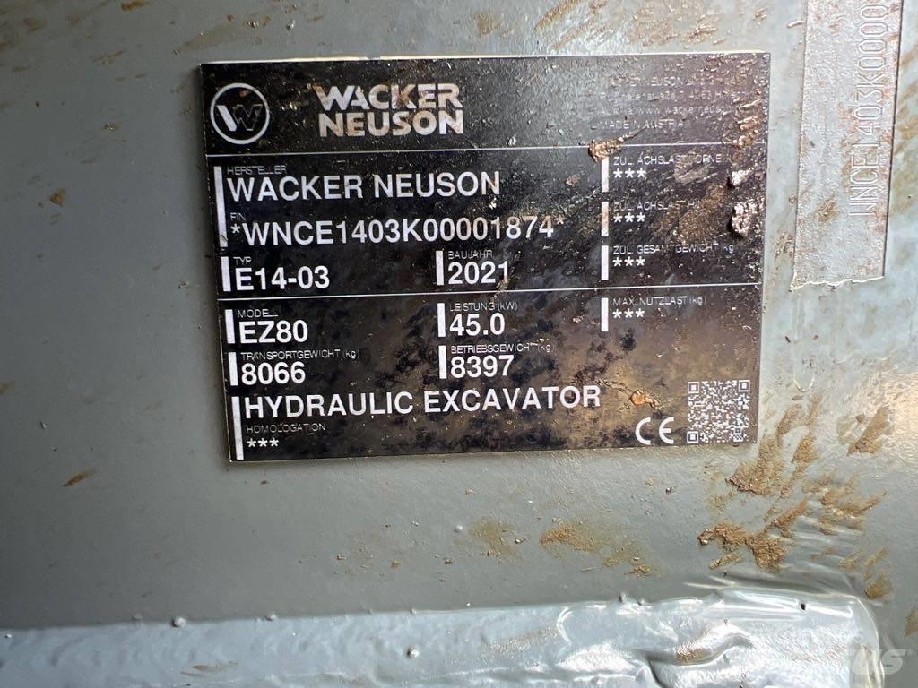 Wacker Neuson EZ80 Lánctalpas kotrók