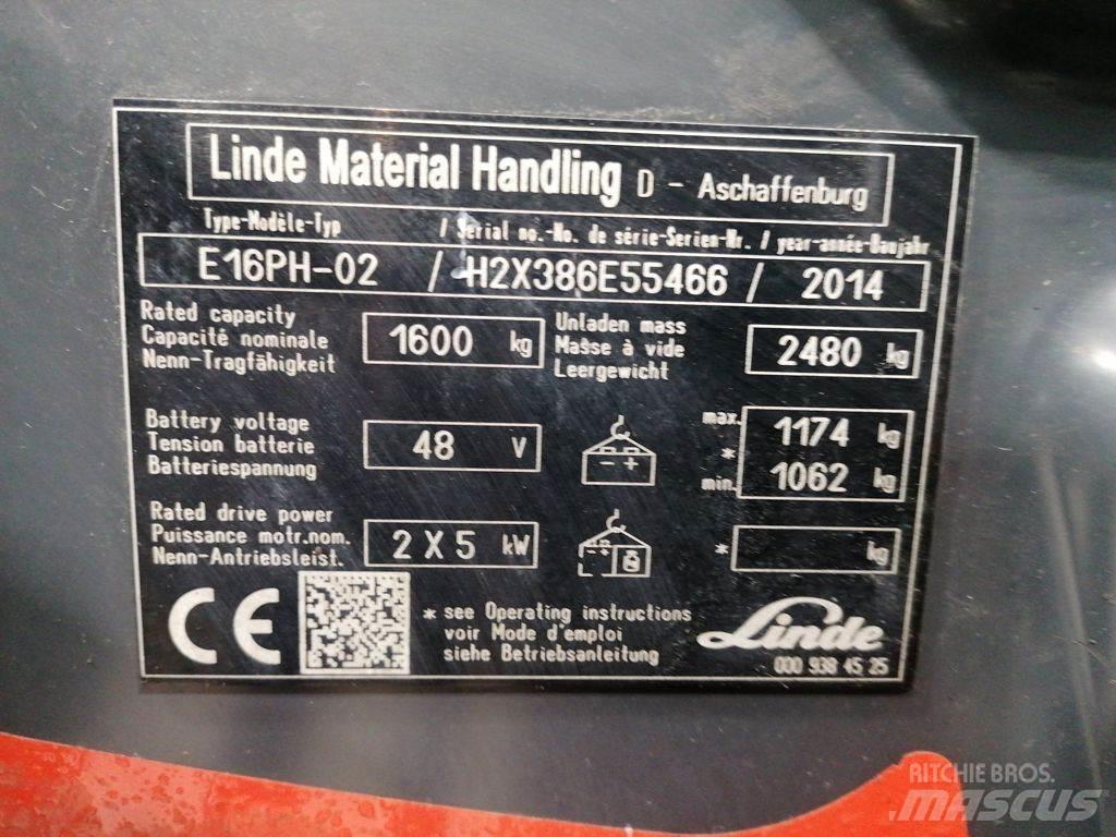 Linde E16PH-02 Elektromos targoncák