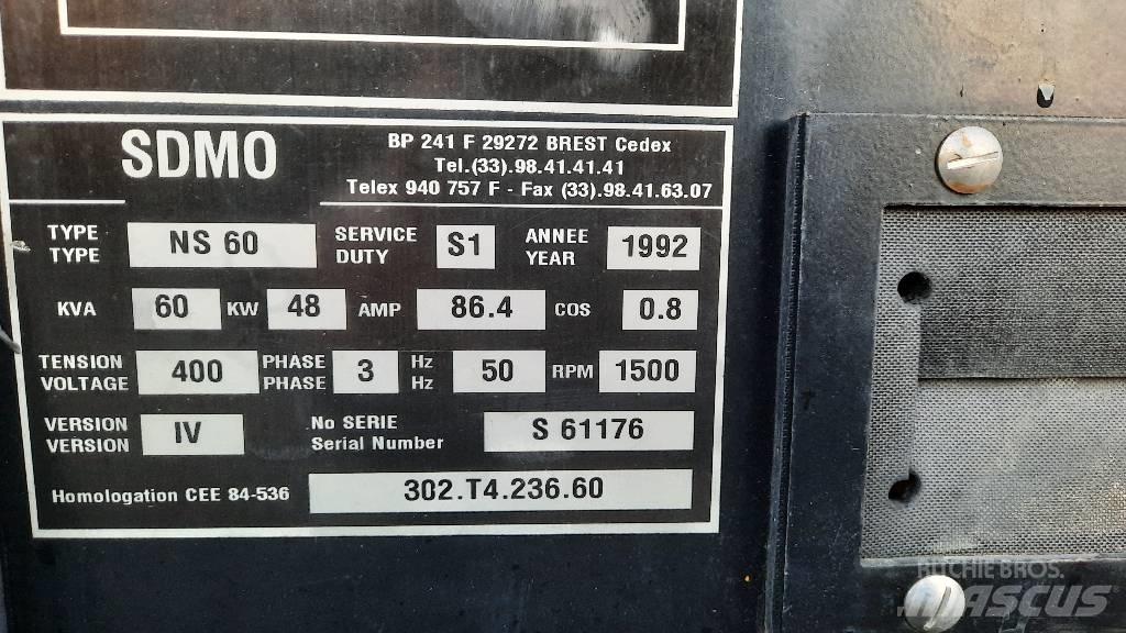 Sdmo NS 60 Dízel áramfejlesztők