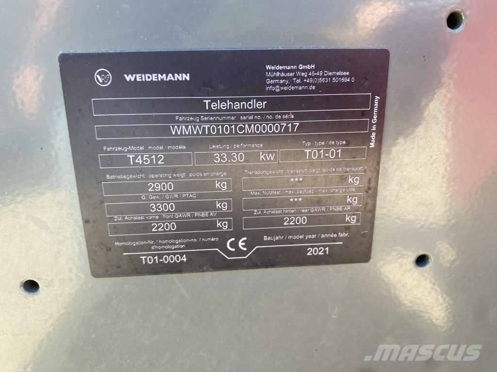 Weidemann T 4512 Teleszkópos mezőgazdasági rakodók
