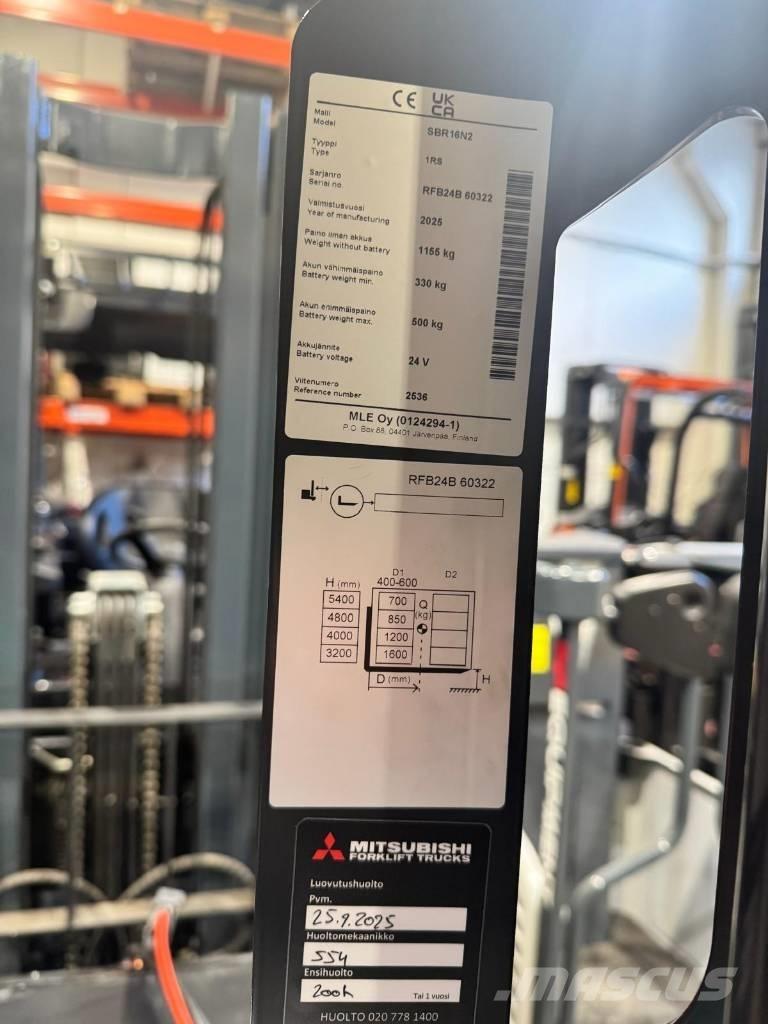 Mitsubishi SBR16N2 Elektromos gyalogkíséretű targoncák
