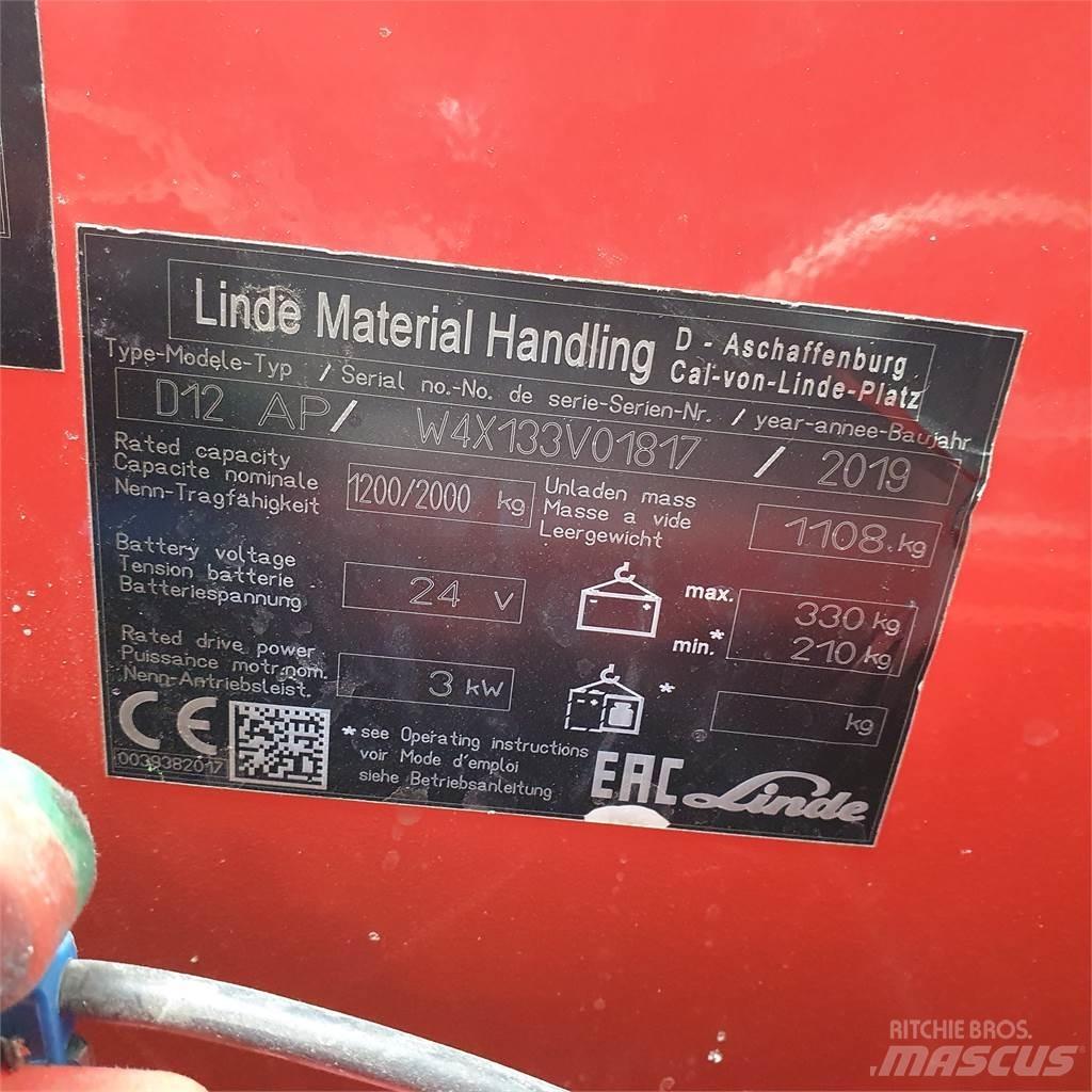 Linde D12AP Gyalogkíséretű targonca