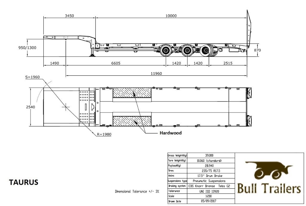 Bull Trailers Taurus Platós / Ponyvás félpótkocsik