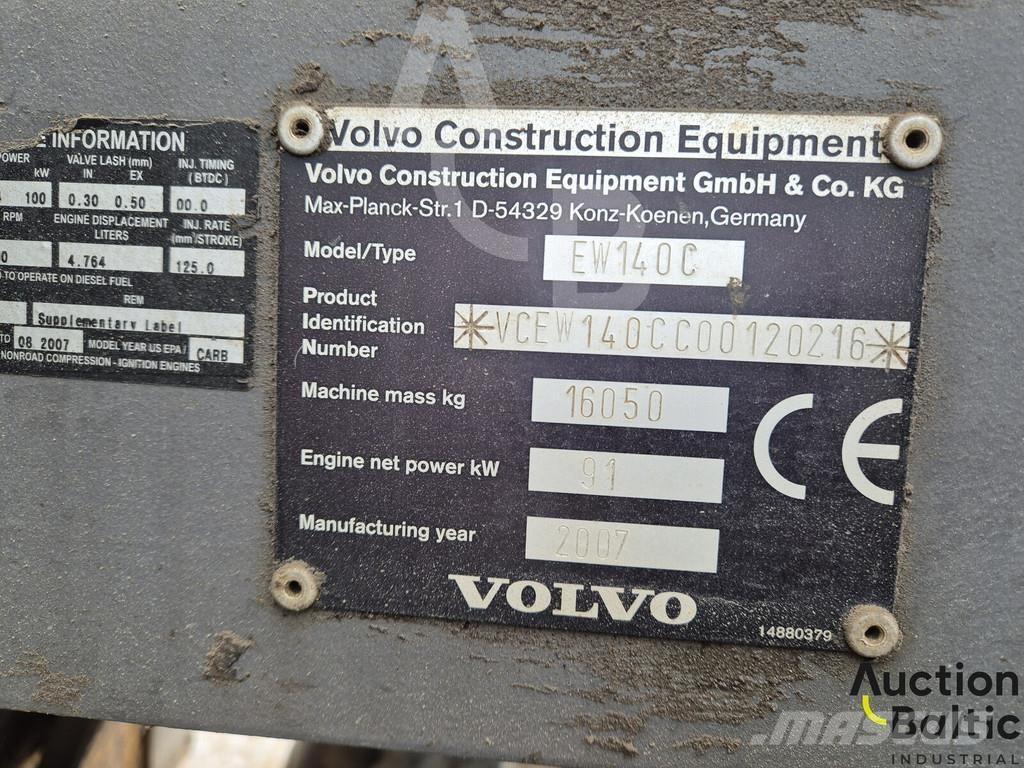 Volvo EW 140 C Gumikerekes kotrók