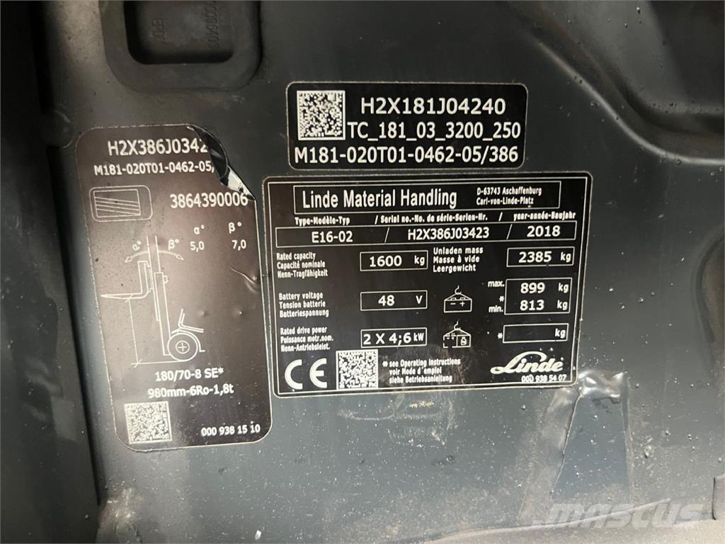 Linde E16 Elektromos targoncák