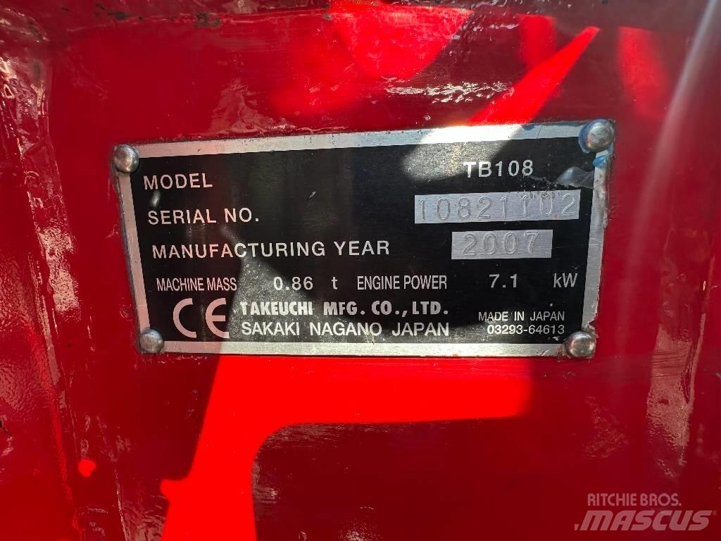 Takeuchi TB 108 Mini kotrók < 7t