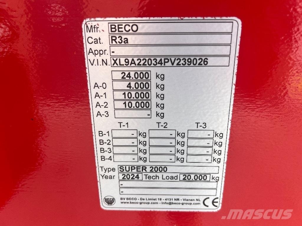 Beco Super 2000 Billenő Mezőgazdasági pótkocsik
