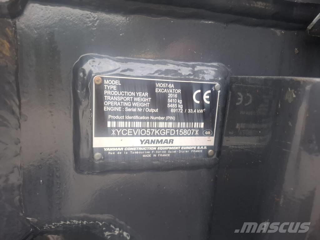 Yanmar vio 57-6A Mini kotrók < 7t