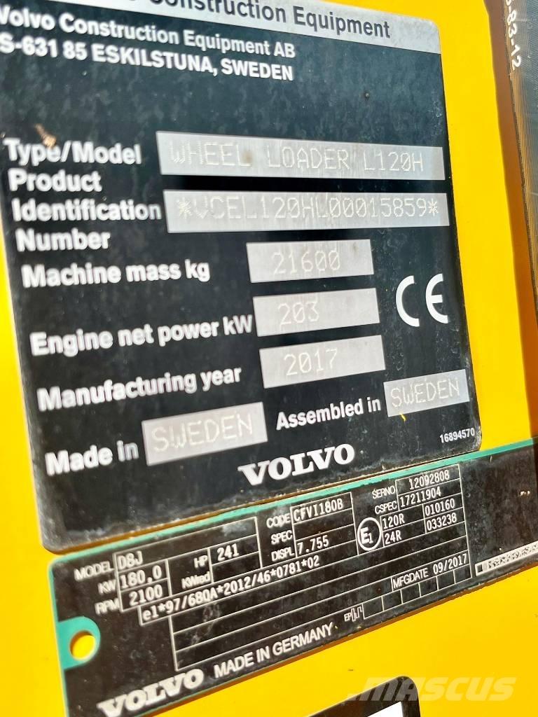 Volvo L 120 H Gumikerekes homlokrakodók