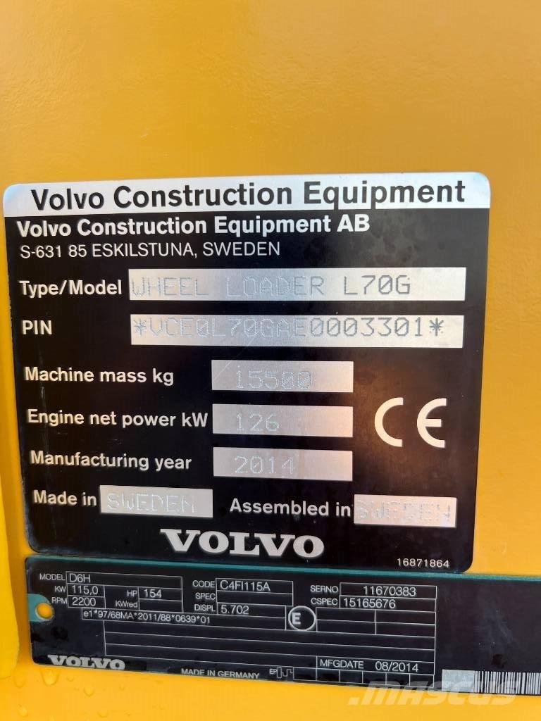 Volvo L 70 G Gumikerekes homlokrakodók