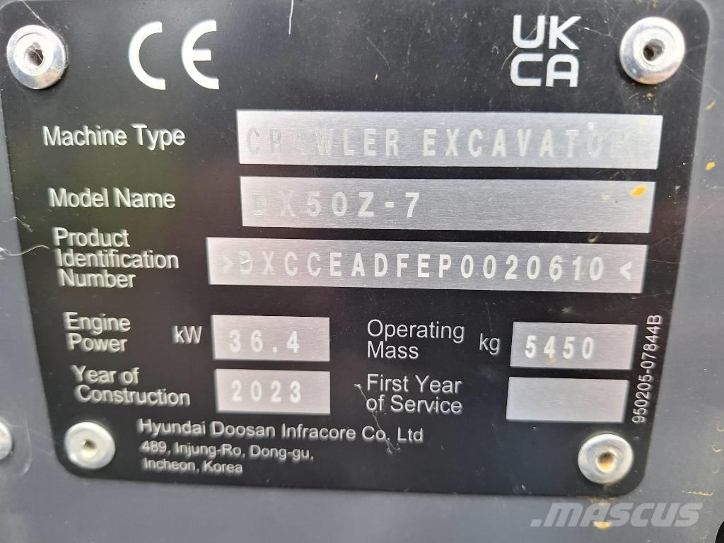 Develon DX 50 Z-7 Mini kotrók < 7t