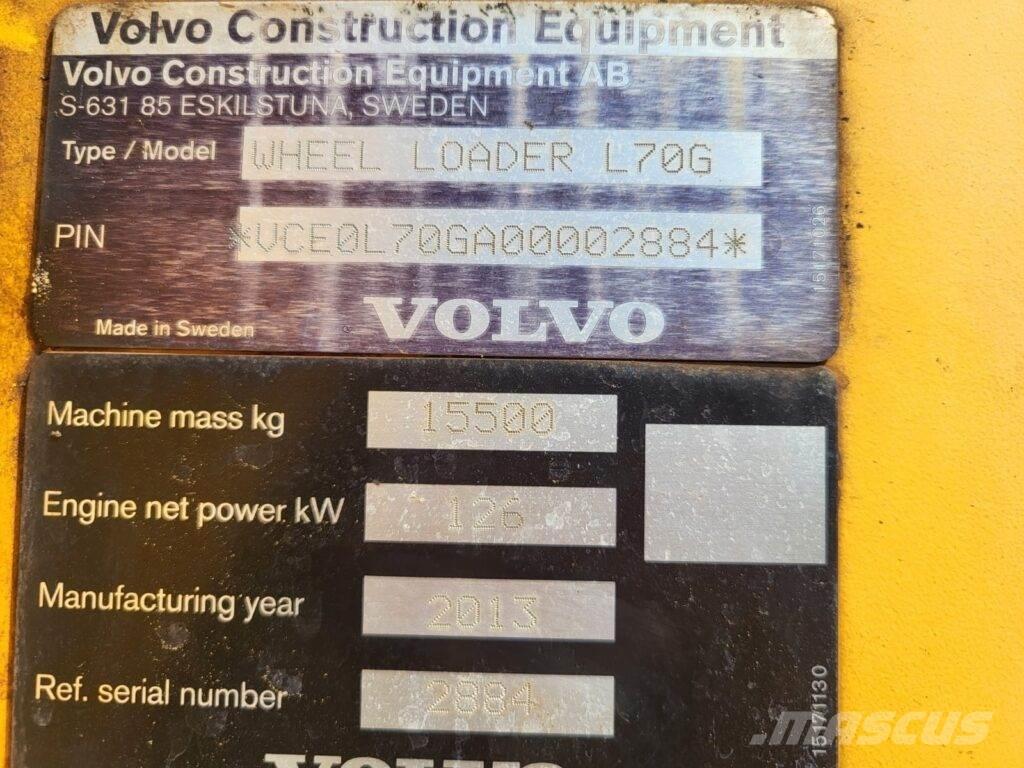 Volvo L70G Gumikerekes homlokrakodók
