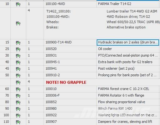 Farma T14G2 C10,2 Rönkszállító pótkocsik