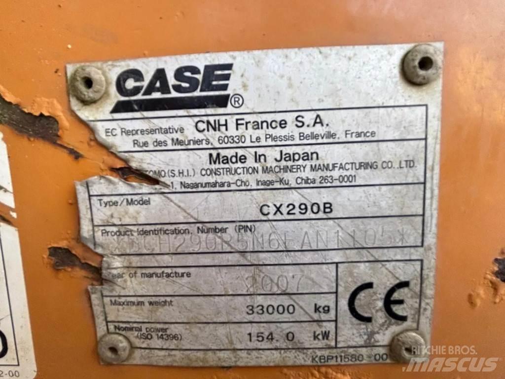 CASE CX290B Lánctalpas kotrók