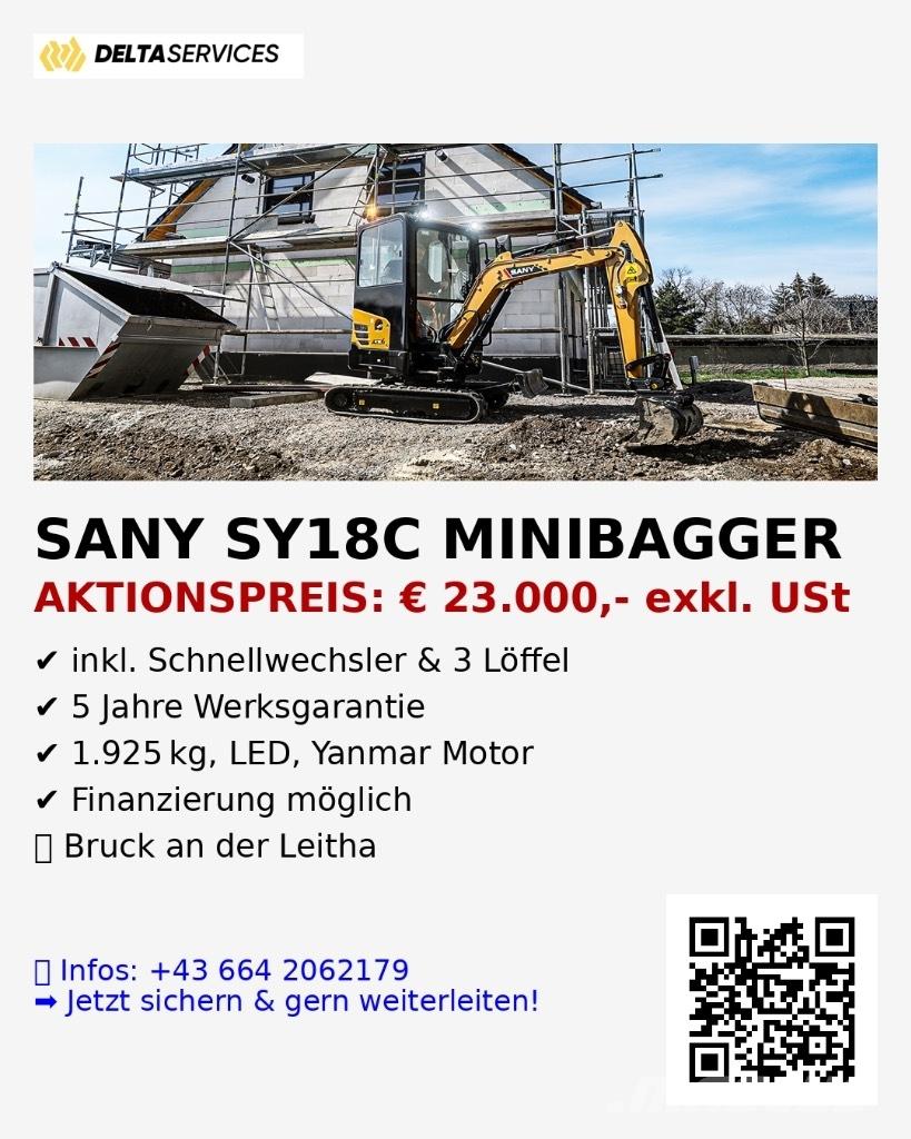 Sany SY 18 C Mini kotrók < 7t