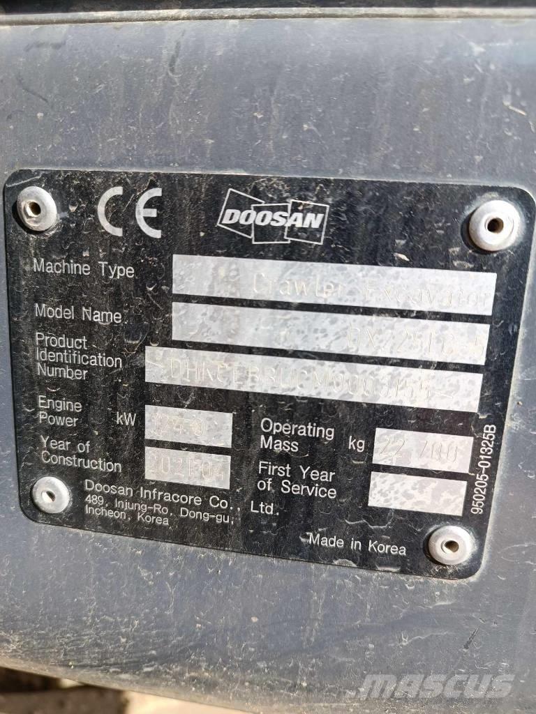 Doosan DX 225 LC-5 Lánctalpas kotrók