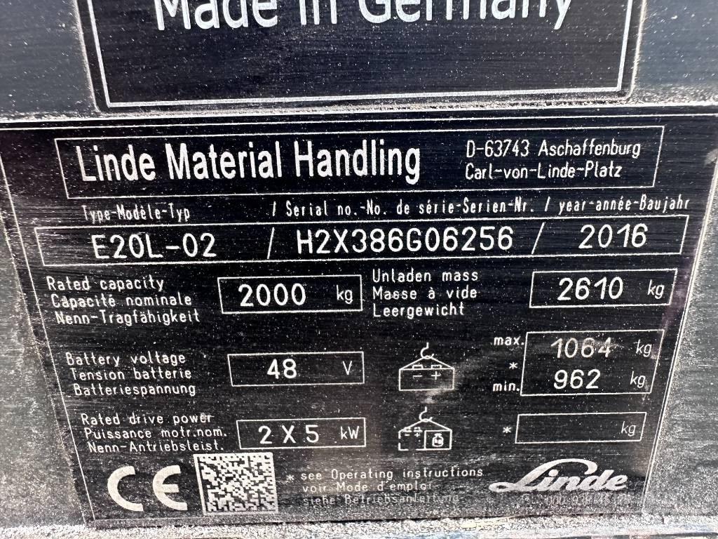 Linde E20L-02 Elektromos targoncák