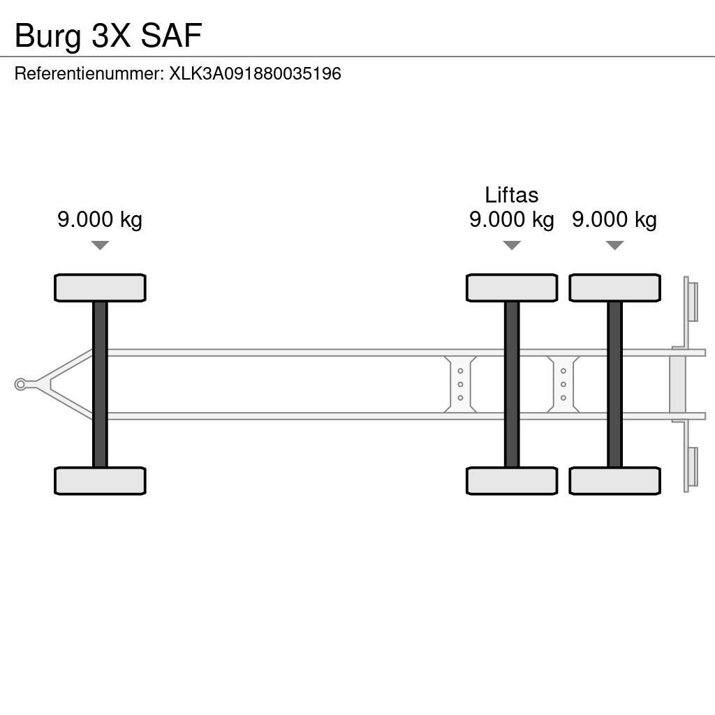 Burg 3X SAF Konténer keret / Konténeremelő pótkocsik