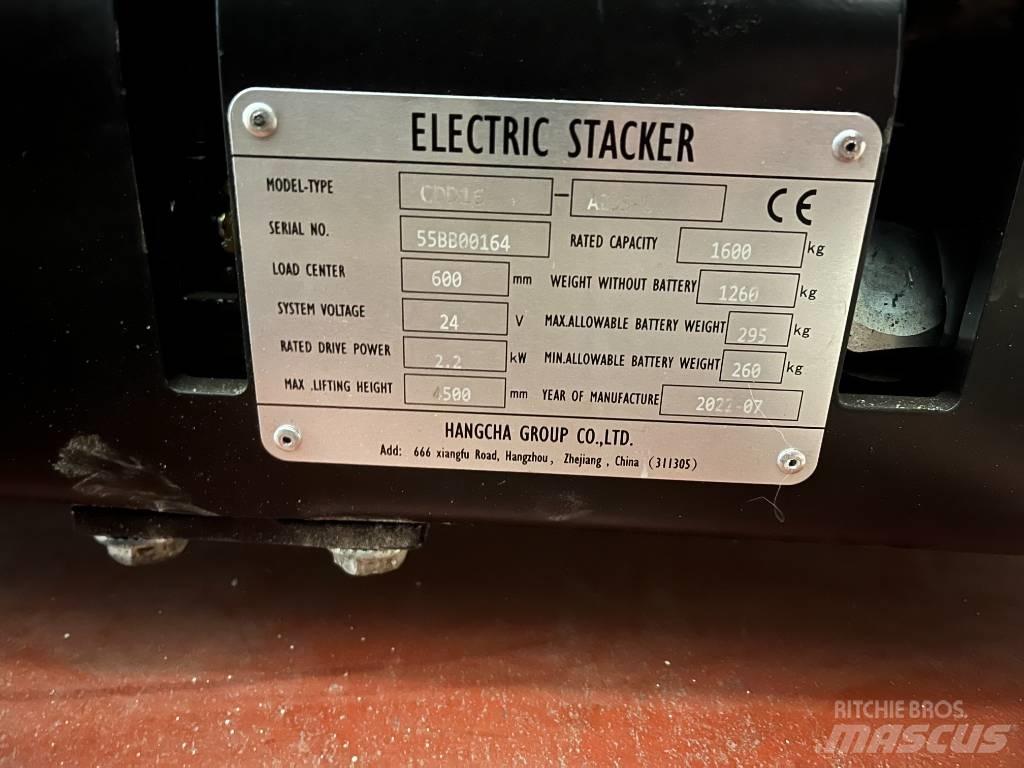 Hangcha CDD16-AC1S Elektromos gyalogkíséretű targoncák
