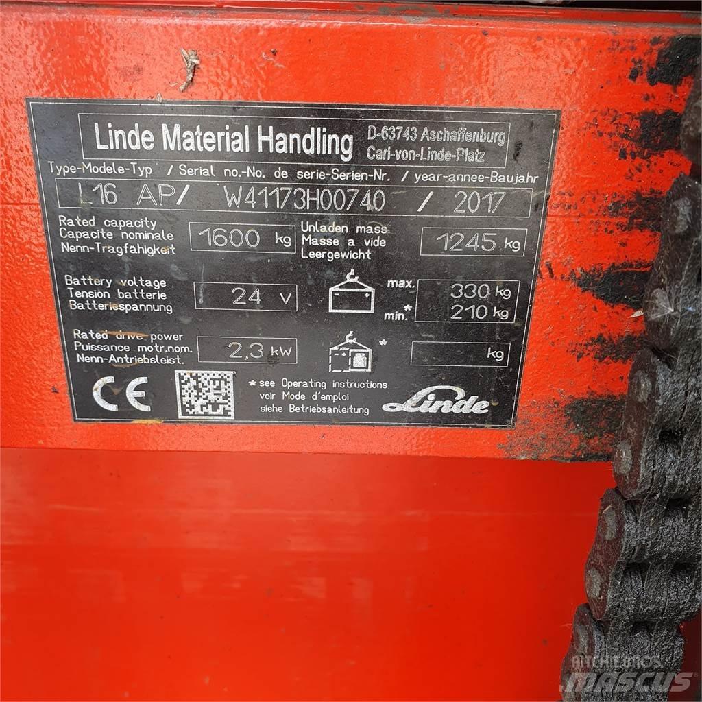 Linde L16AP Gyalogkíséretű targonca
