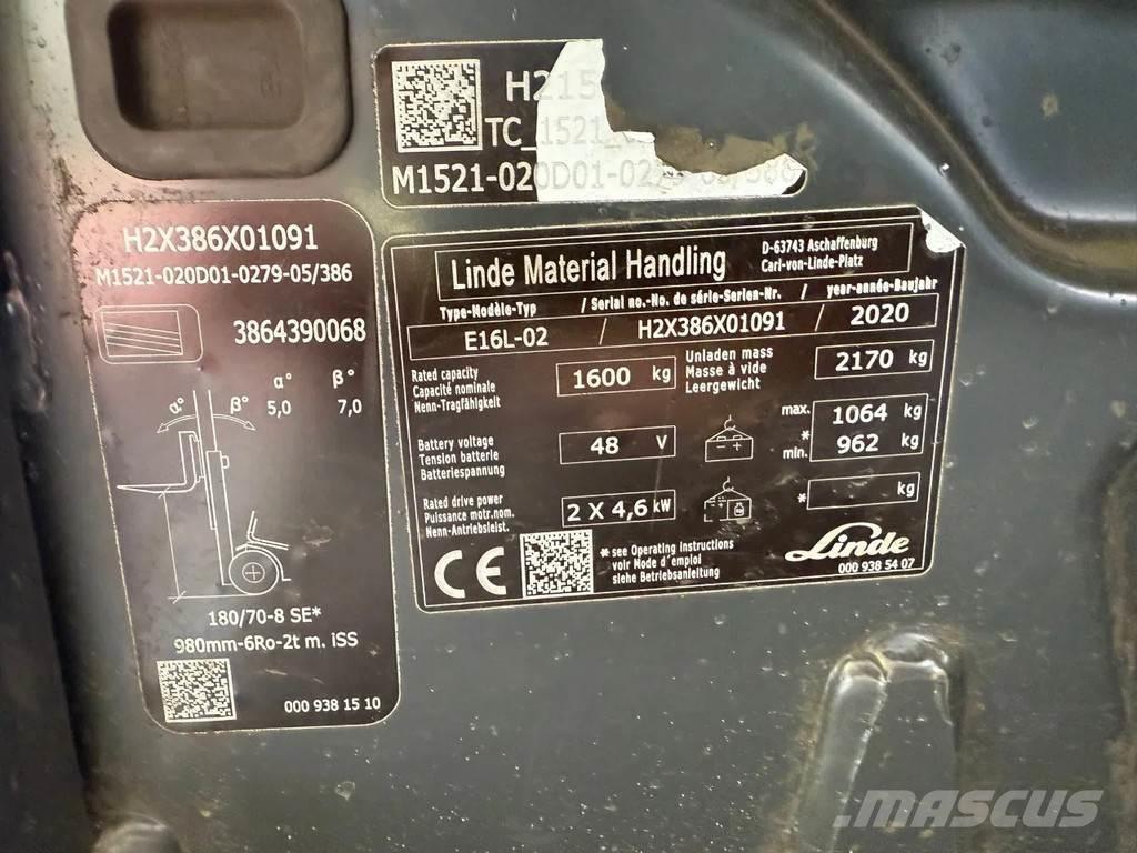 Linde E16L-02 Targoncák-Egyéb
