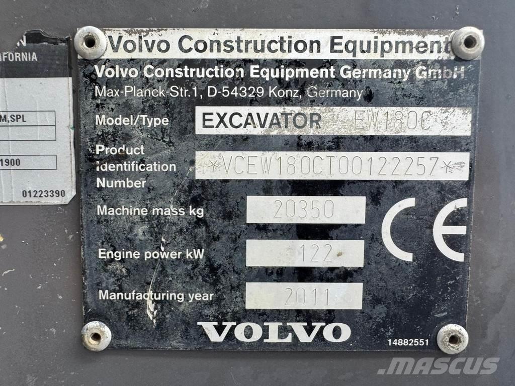 Volvo EW180C Gumikerekes kotrók