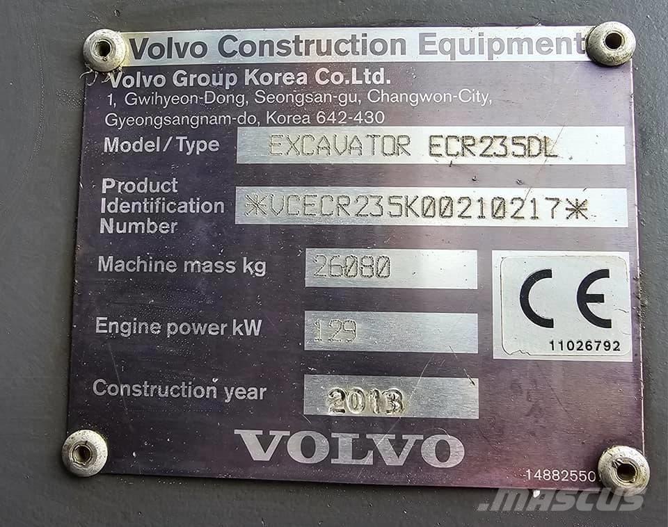 Volvo ECR235 DL Lánctalpas kotrók