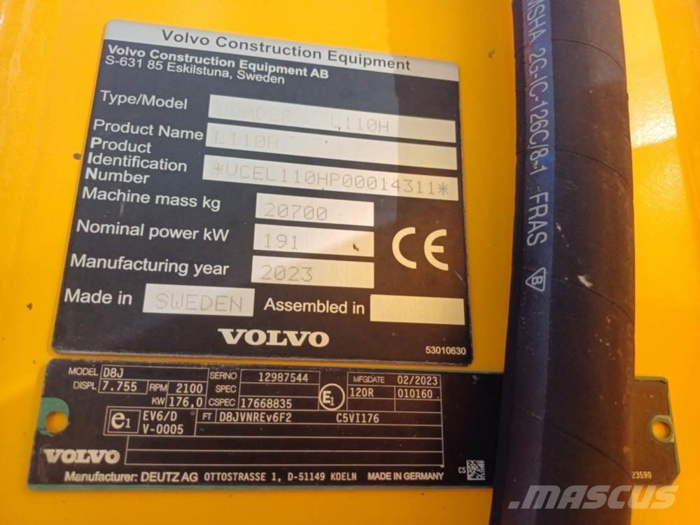 Volvo L110H Gumikerekes homlokrakodók
