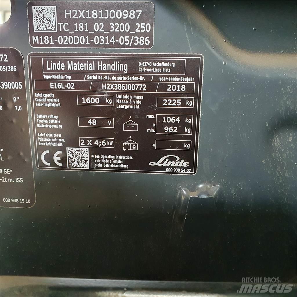 Linde E16L Elektromos targoncák