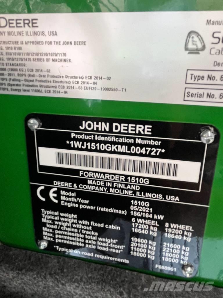 John Deere 1510 G Kihordók