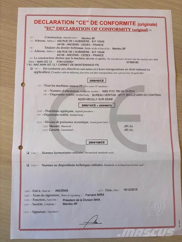Manitou Man'Go 12 Karos emelők