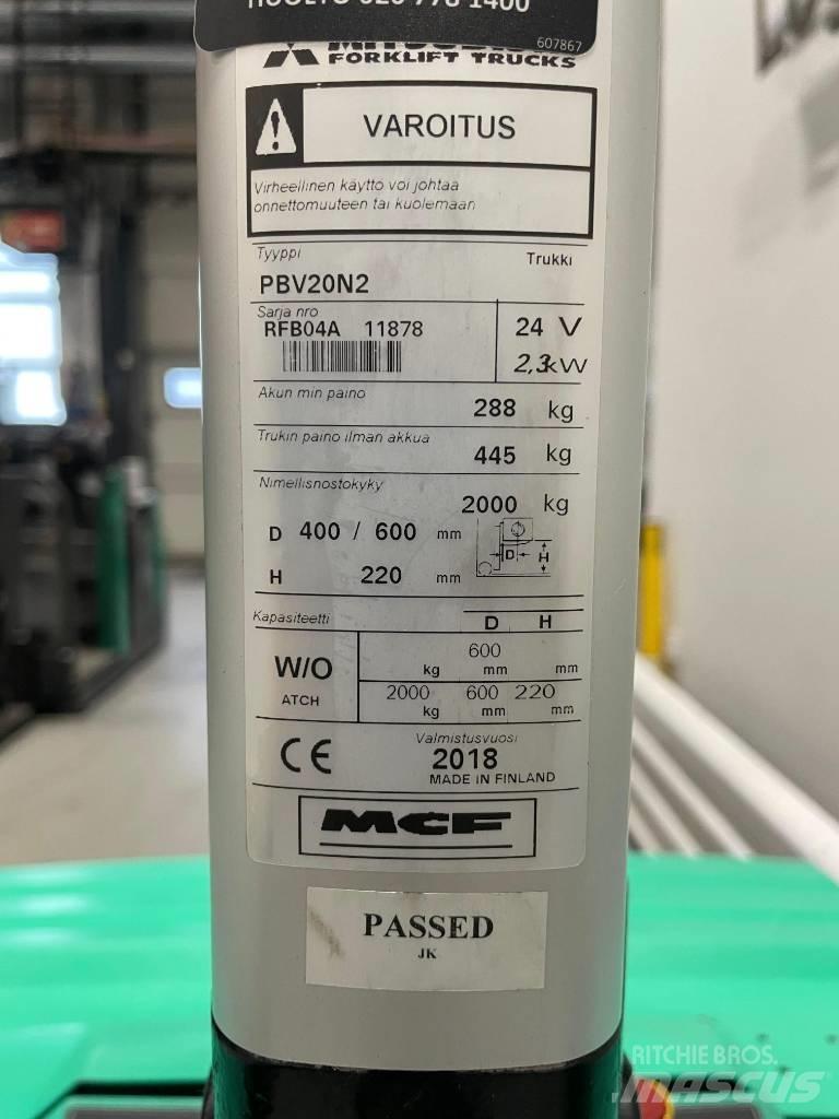 Mitsubishi PBV 20 N2 Vezetőállásos alacsony emelőkocsi