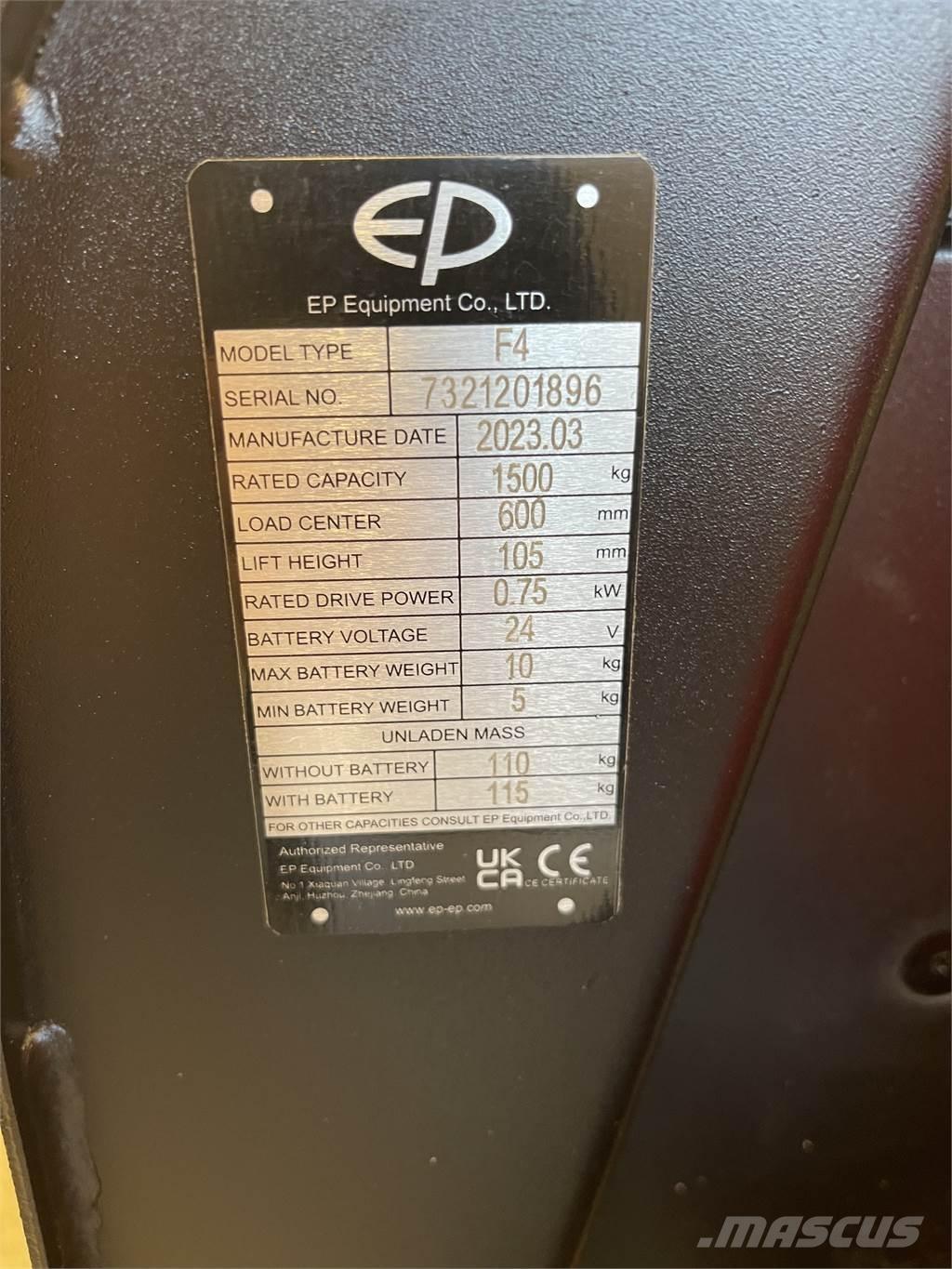 EP Equipment F4 Gyalogkíséretű targonca