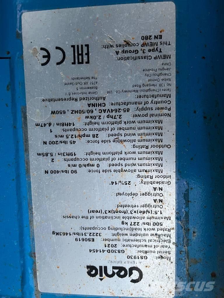 Genie GS 1930E-Drive Ollós emelők