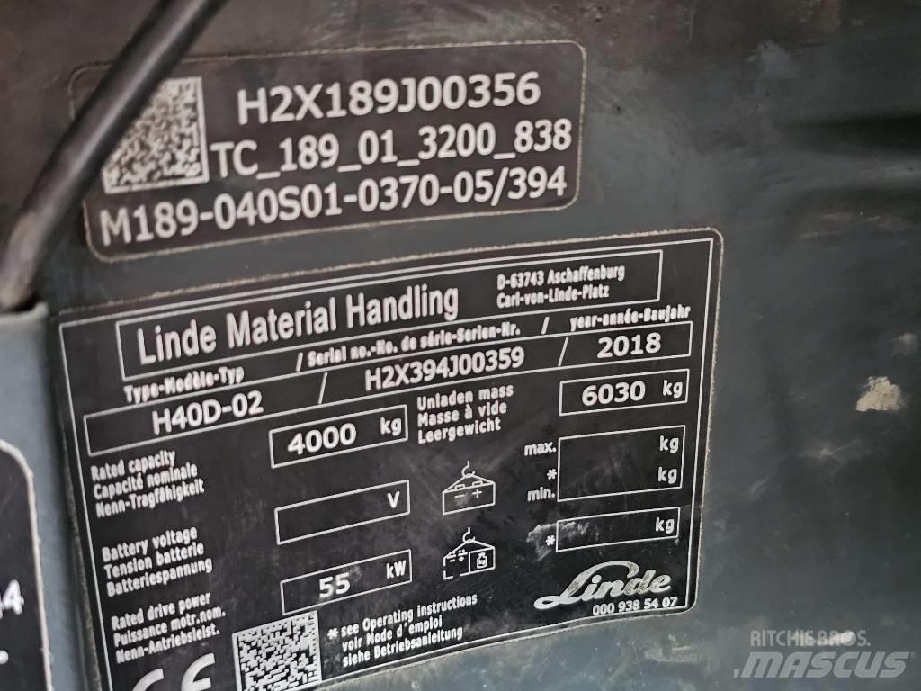 Linde H40D-02 Dízel targoncák
