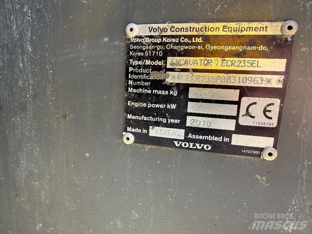 Volvo ECR 235 EL Lánctalpas kotrók