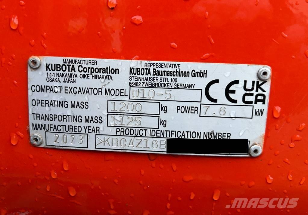 Kubota U 10-5 Mini kotrók < 7t