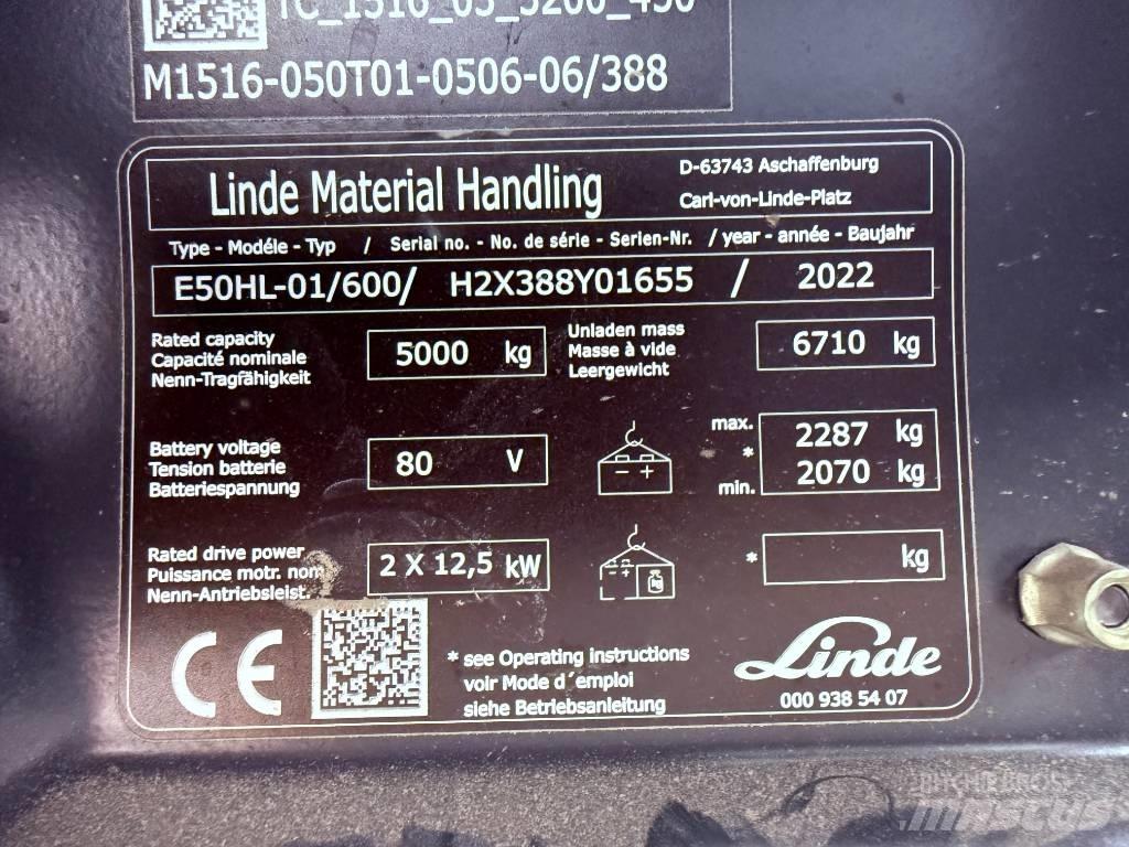 Linde E50/600HL/388 Elektromos targoncák