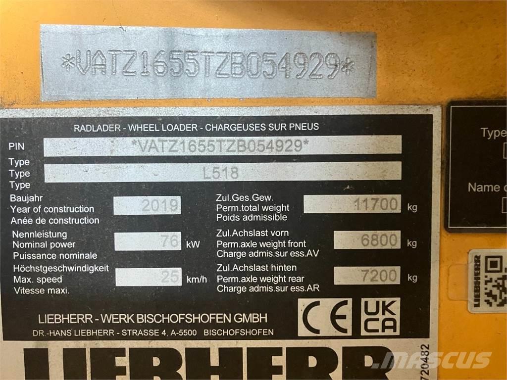Liebherr L518 Gumikerekes homlokrakodók